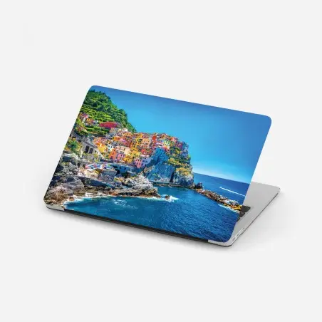 Adesivo per laptop murale panoramico del villaggio colorato di Cinque Terre • Wallissimo®