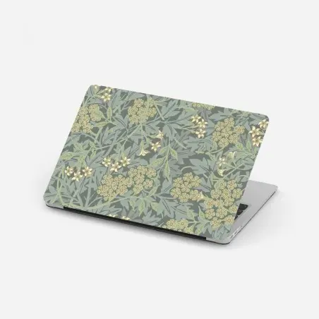 Adesivo per laptop motivo botanico vintage verde salvia e crema • Wallissimo®