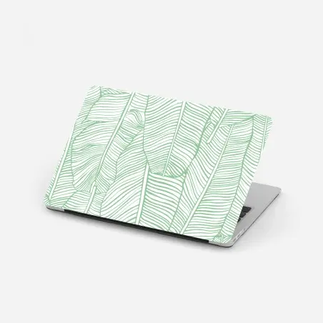 Adesivo per laptop motivo foglie tropicali verde menta • Wallissimo®