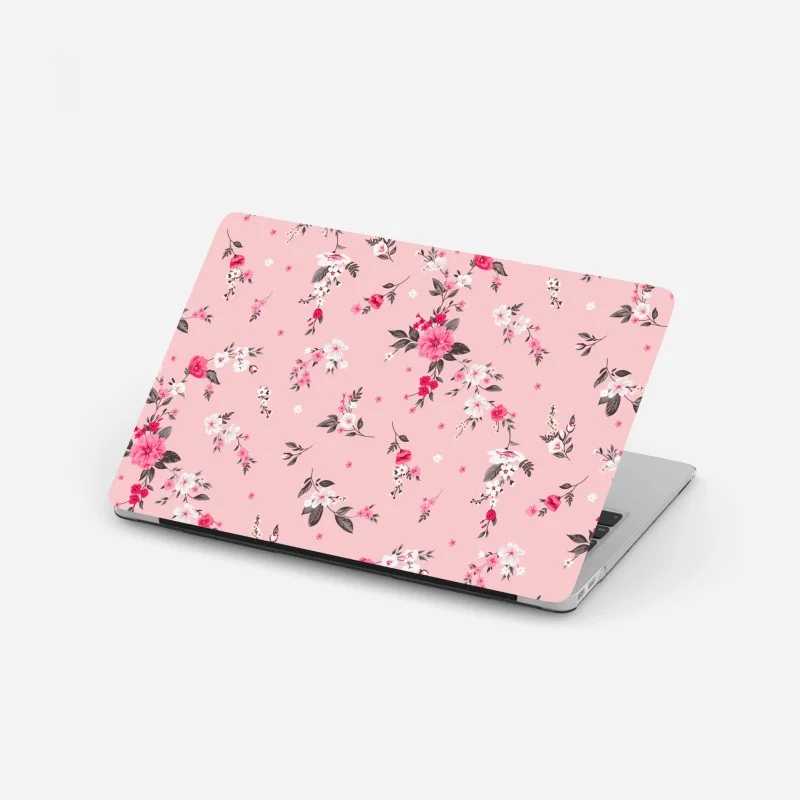Adesivo per laptop motivo floreale rosa pastello elegante