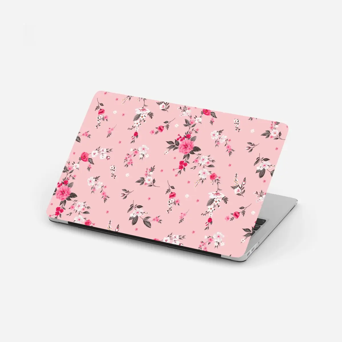 Adesivo per laptop motivo floreale rosa pastello elegante • Wallissimo®