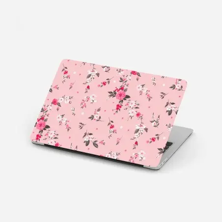 Adesivo per laptop motivo floreale rosa pastello elegante • Wallissimo®