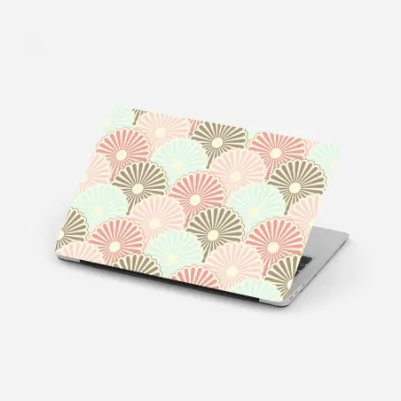 Adesivo per laptop motivo a ventaglio pastello vintage ed elegante • Wallissimo®