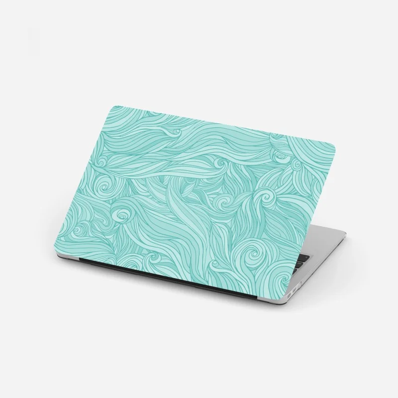 Adesivo per laptop motivo onde turchesi per pareti