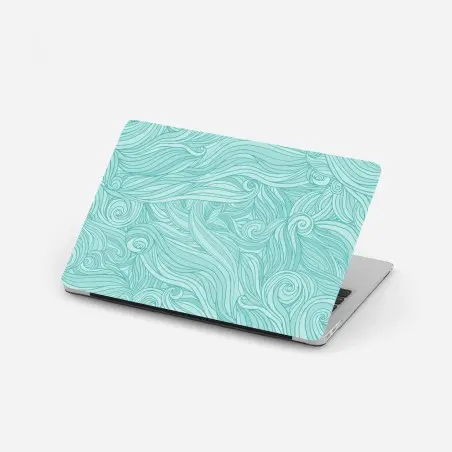 Adesivo per laptop motivo onde turchesi per pareti • Wallissimo®