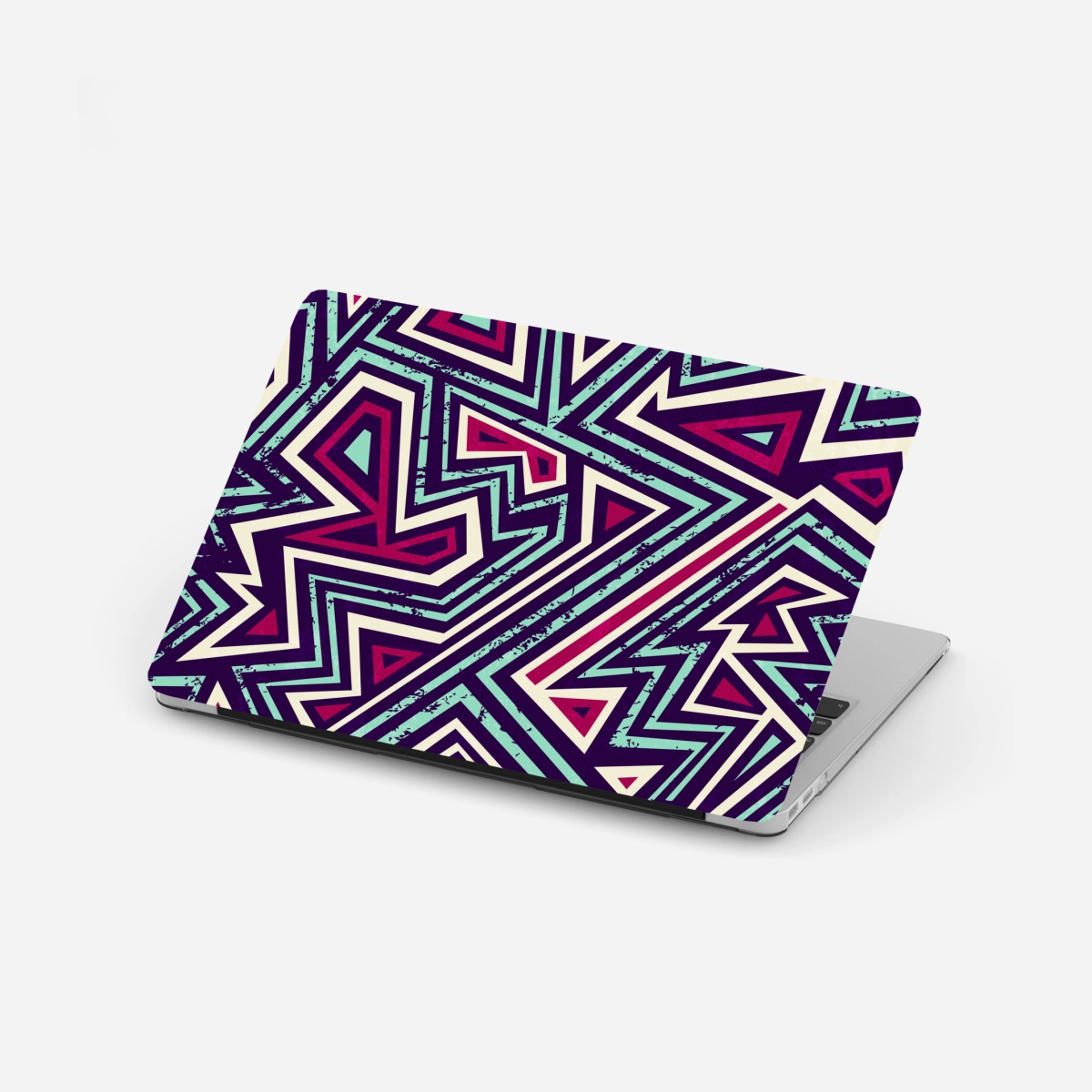 Adesivo per laptop motivo geometrico pop retrò a triangoli • Wallissimo®
