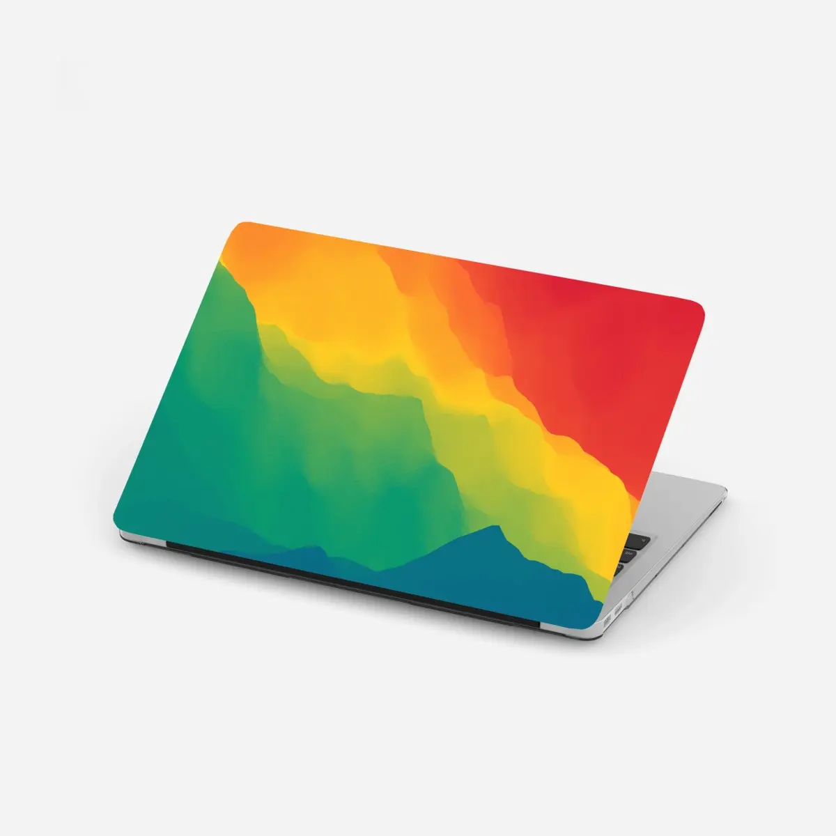 Adesivo per laptop paesaggio montano astratto dai colori vibranti • Wallissimo®