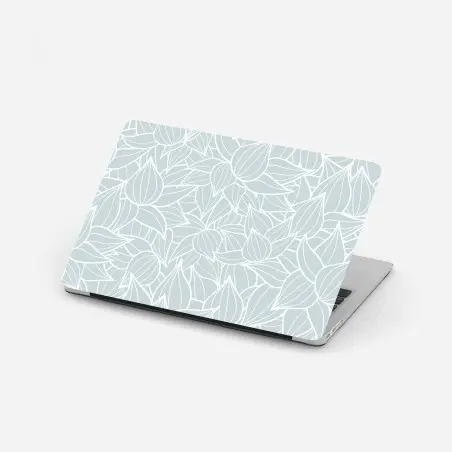 Adesivo per laptop motivo botanico in azzurro polvere • Wallissimo®