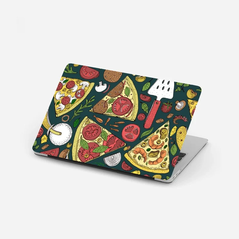 Adesivo per laptop motivo pizza illustrata colorata per pareti