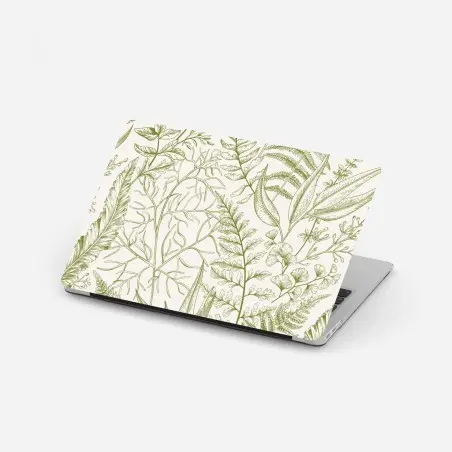 Adesivo per laptop motivo botanico verde elegante • Wallissimo®