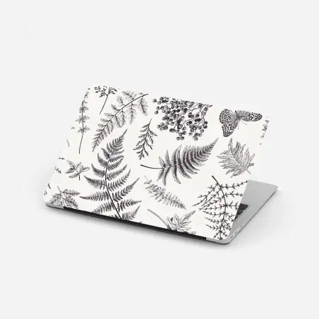 Adesivo per laptop eleganza botanica con felci e bacche • Wallissimo®