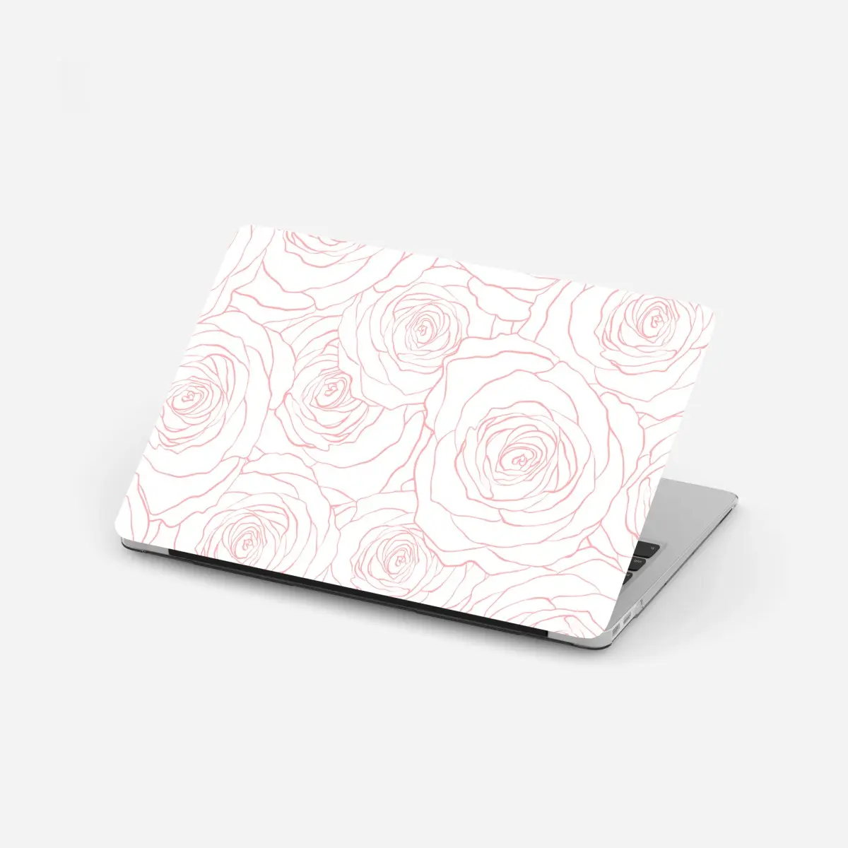 Adesivo per laptop motivo di rose rosa delicato • Wallissimo®