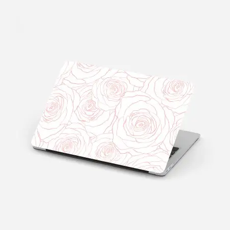 Adesivo per laptop motivo di rose rosa delicato • Wallissimo®