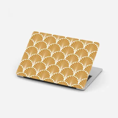 Adesivo per laptop elegante motivo art déco a conchiglia oro • Wallissimo®