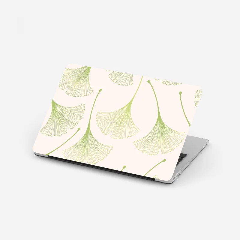 Adesivo per laptop motivo di foglie di ginkgo in stile minimal