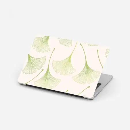 Adesivo per laptop motivo di foglie di ginkgo in stile minimal • Wallissimo®