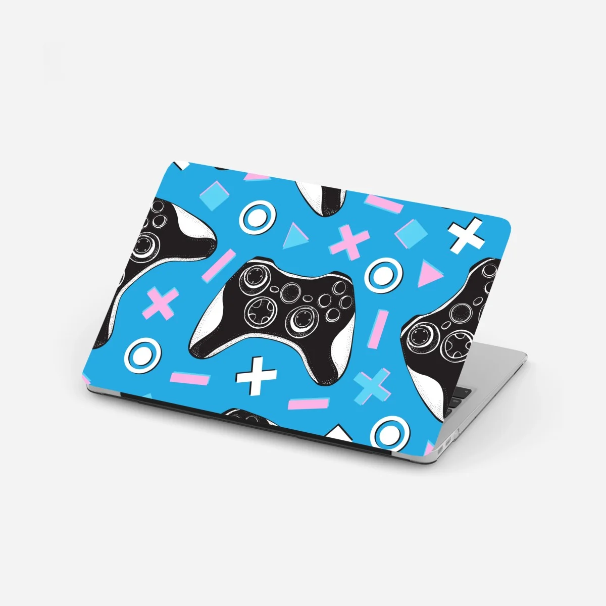Adesivo per laptop motivo controller da gioco retrò su sfondo azzurro • Wallissimo® Adesivo per laptop motivo controller da gioco retrò su sfondo azzurro • Wallissimo®