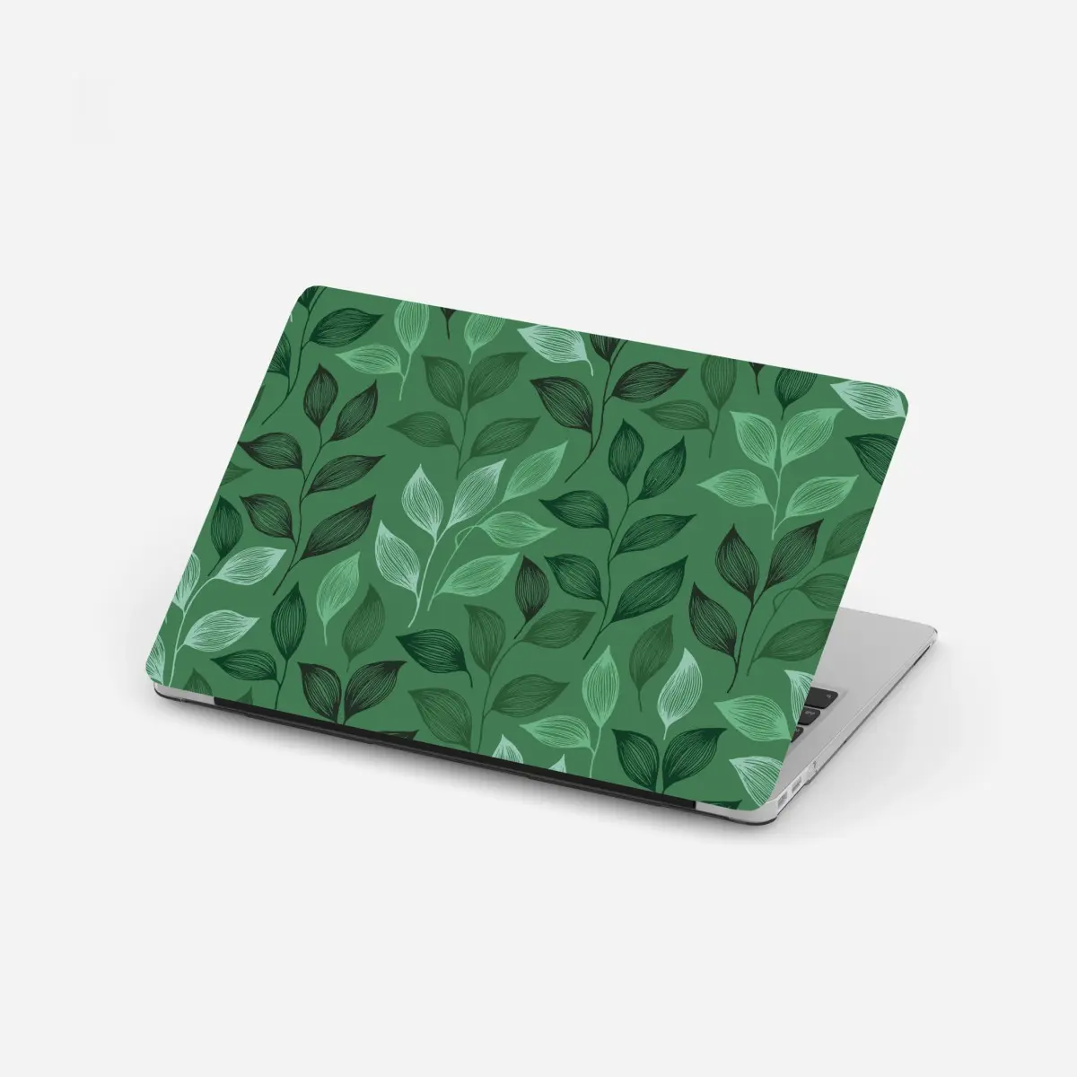 Adesivo per laptop motivo botanico foglie verdi • Wallissimo®