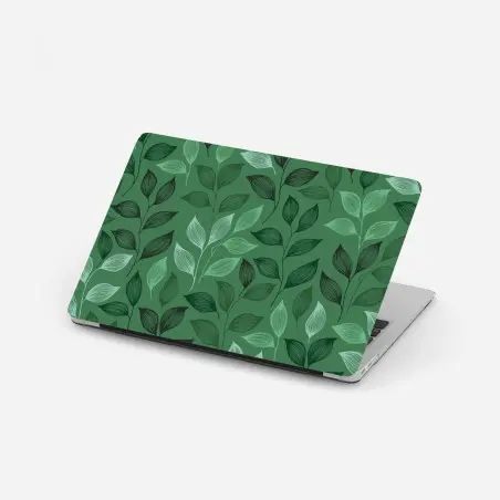 Adesivo per laptop motivo botanico foglie verdi • Wallissimo®