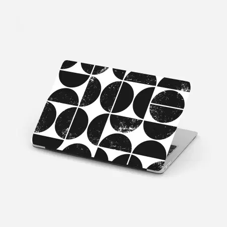 Adesivo per laptop motivo geometrico astratto in bianco e nero • Wallissimo®