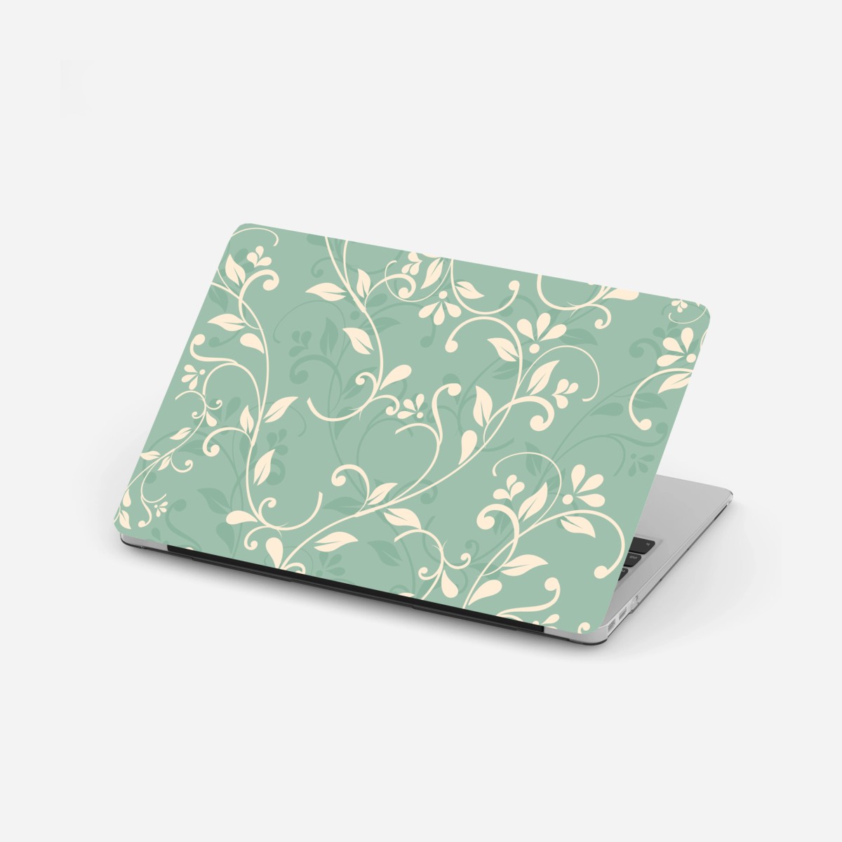 Adesivo per laptop motivo floreale elegante in verde menta • Wallissimo®