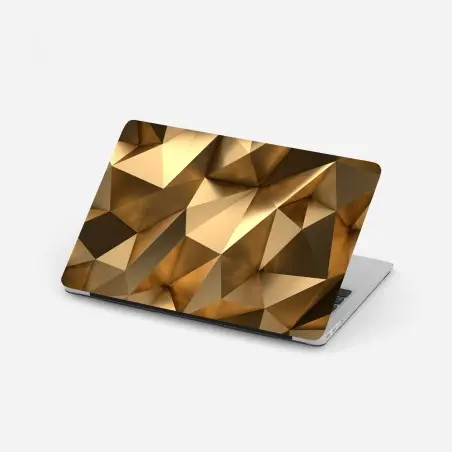 Adesivo per laptop motivo geometrico dorato effetto sfaccettato • Wallissimo®