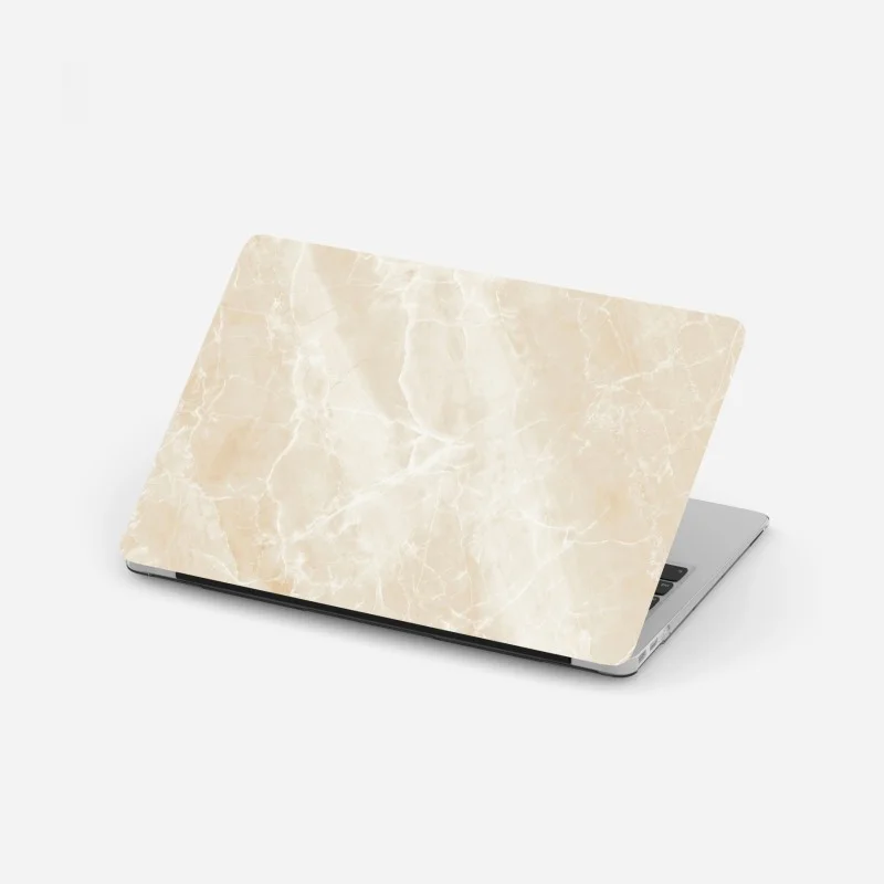 Adesivo per laptop marmo beige venato elegante