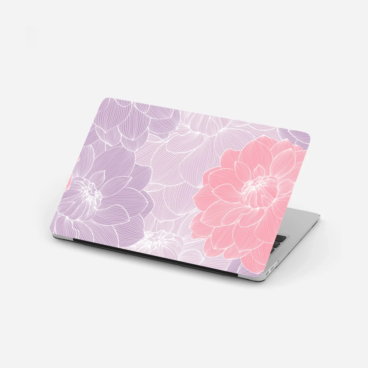Adesivo per laptop motivo floreale pastello con linee sottili • Wallissimo® Adesivo per laptop motivo floreale pastello con linee sottili • Wallissimo®