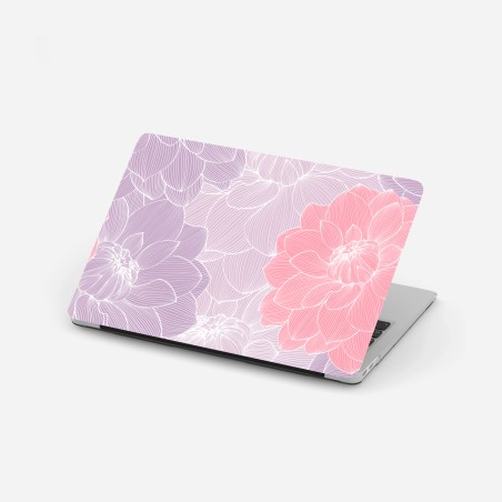 Adesivo per laptop motivo floreale pastello con linee sottili • Wallissimo®