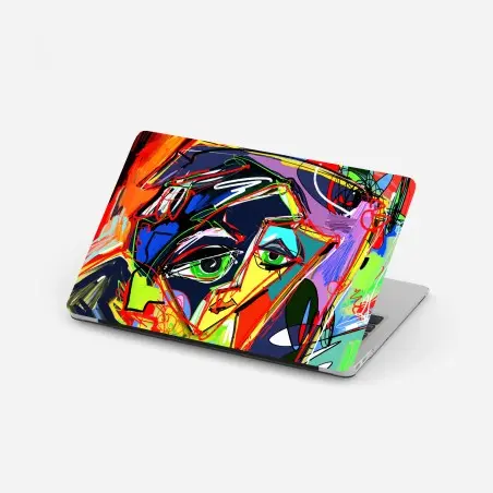 Adesivo per laptop volto cromatico astratto • Wallissimo®