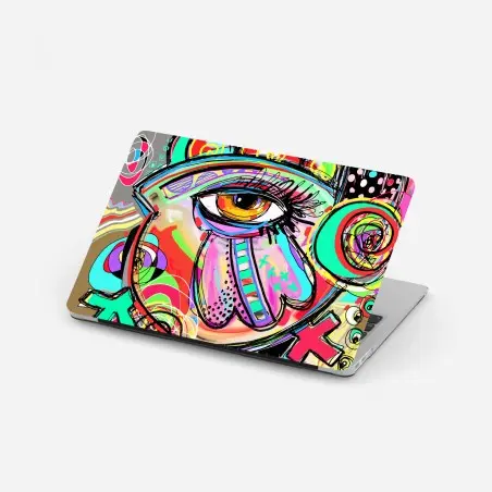 Adesivo per laptop occhio psichedelico esplosione cromatica • Wallissimo®