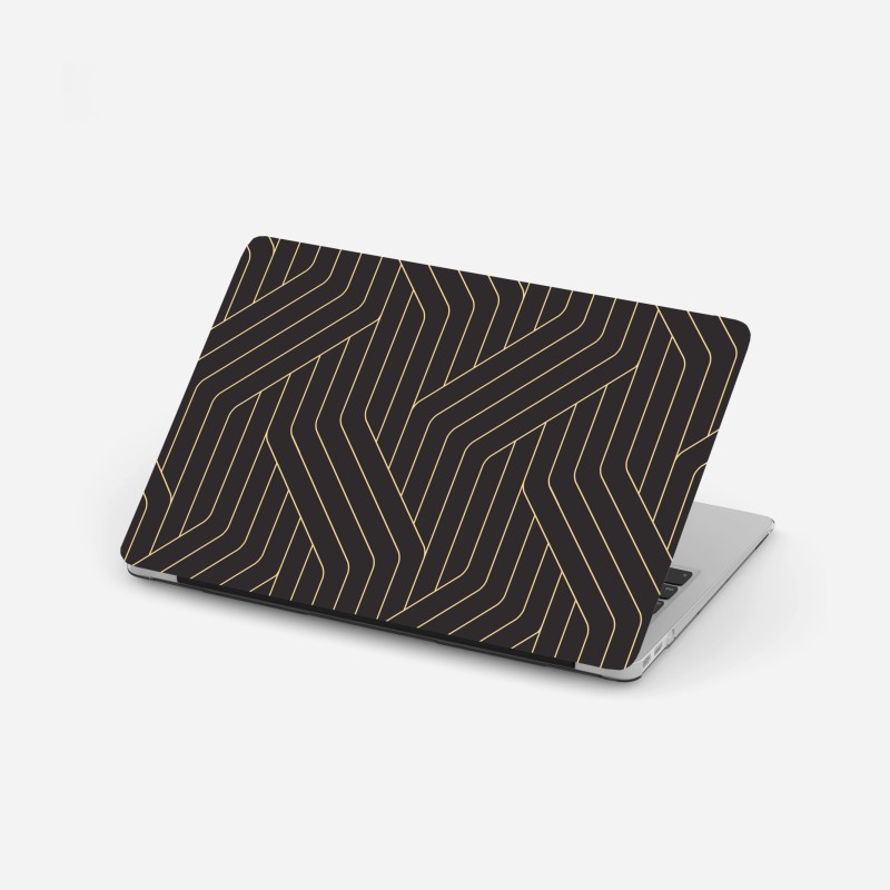 Adesivo per laptop motivo geometrico art déco in nero e oro