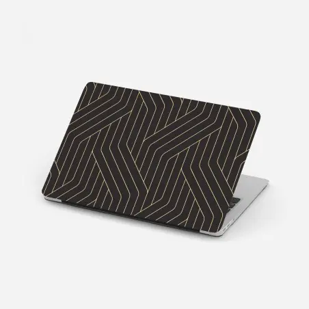 Adesivo per laptop motivo geometrico art déco in nero e oro • Wallissimo®