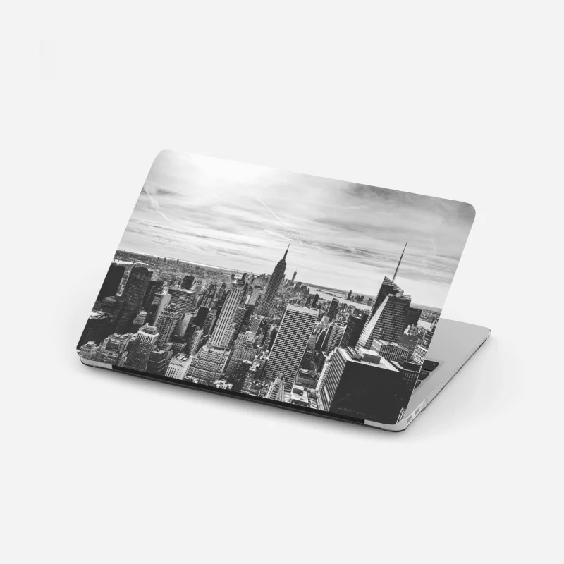Adesivo per laptop skyline di New York in bianco e nero