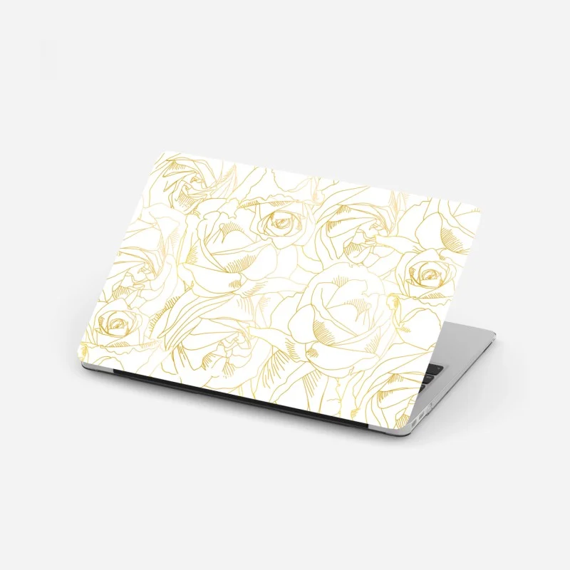 Adesivo per laptop bouquet di rose dorate