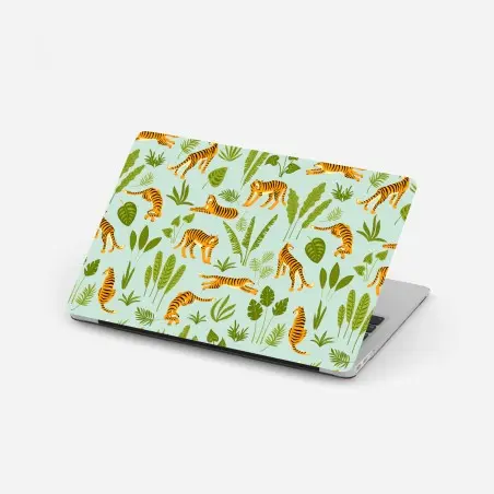 Adesivo per laptop motivo tigrato tropicale per interni • Wallissimo®