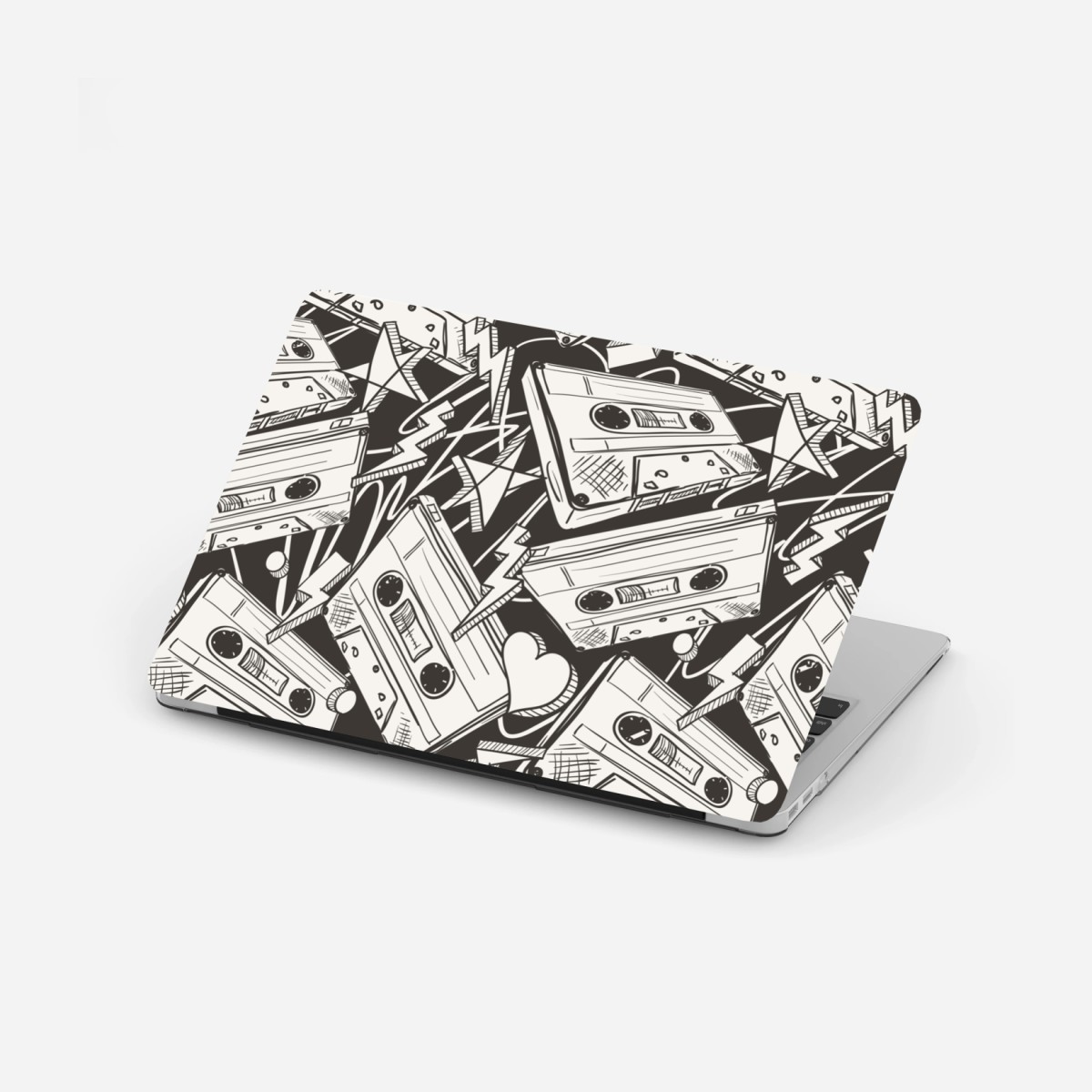 Adesivo per laptop motivo vintage di cassette audio • Wallissimo®