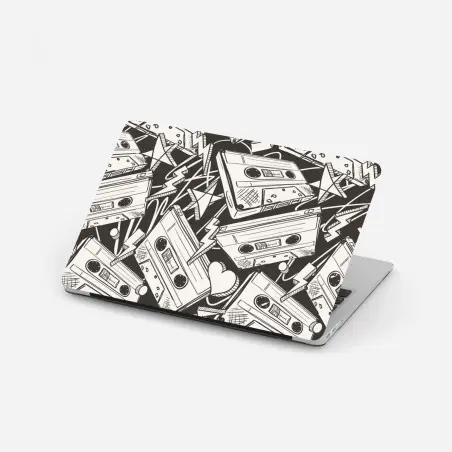 Adesivo per laptop motivo vintage di cassette audio • Wallissimo®