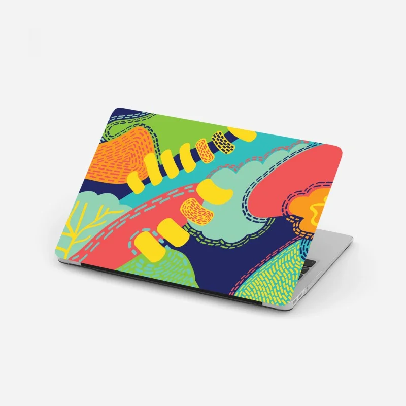 Adesivo per laptop esplosione astratta di colori e forme organiche