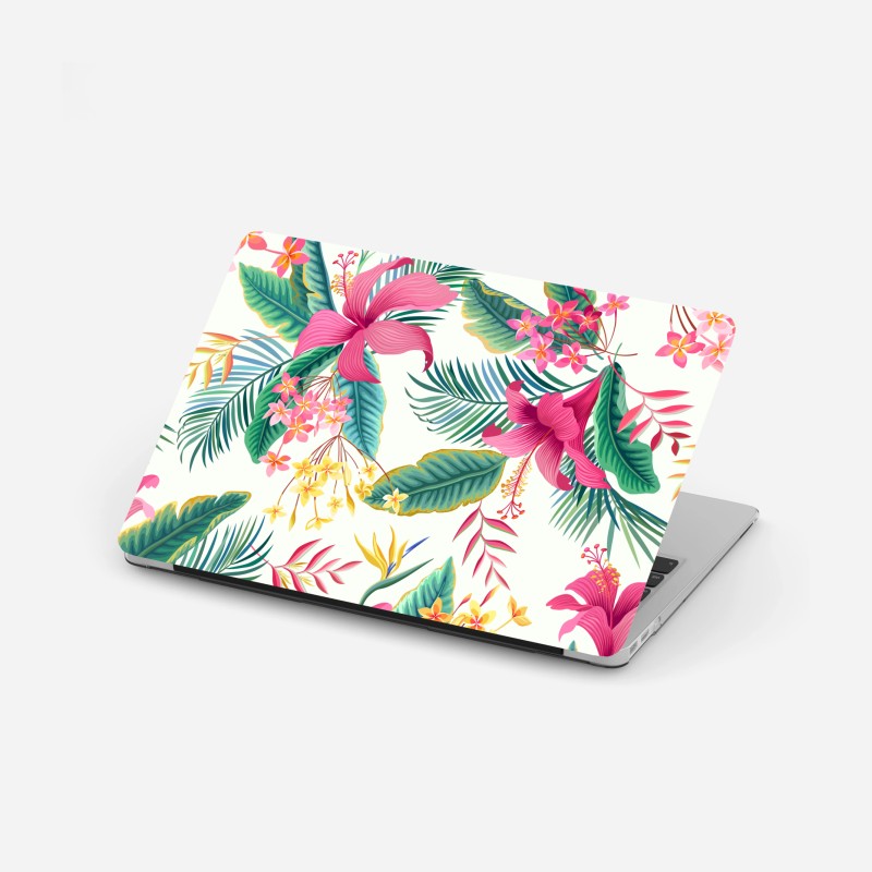 Adesivo per laptop motivo tropicale vibrante e floreale