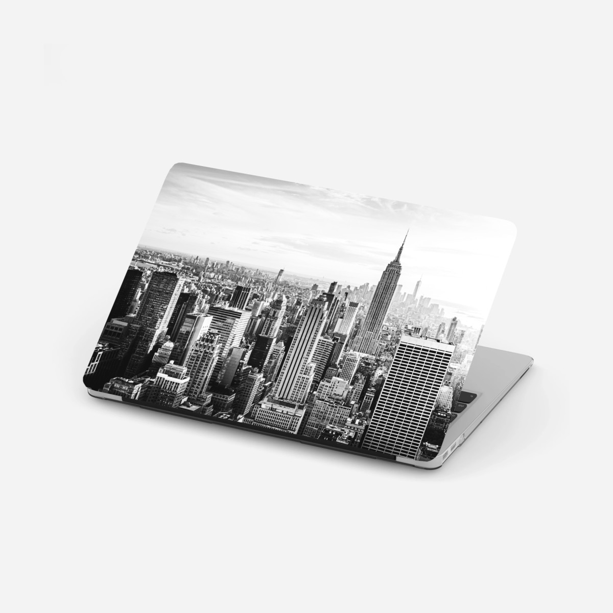 Adesivo per laptop panorama urbano di New York in bianco e nero • Wallissimo®