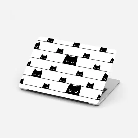 Adesivo per laptop gatti che sbirciano tra le righe • Wallissimo®