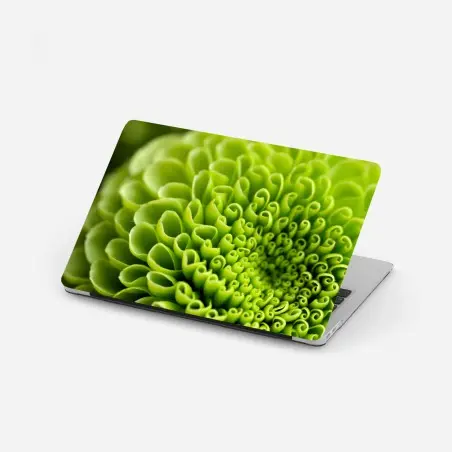 Adesivo per laptop mandala floreale verde in macro • Wallissimo®