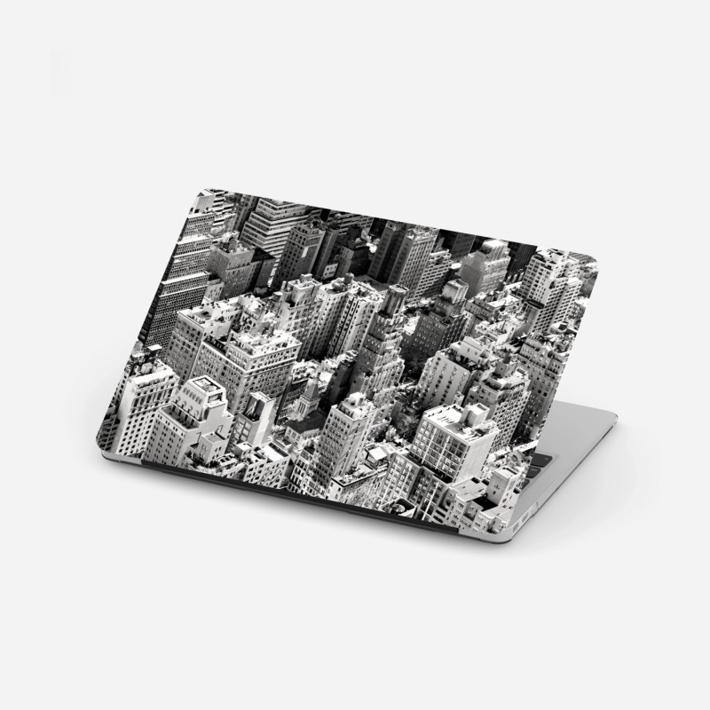 Adesivo per laptop panorama aereo di Manhattan in bianco e nero