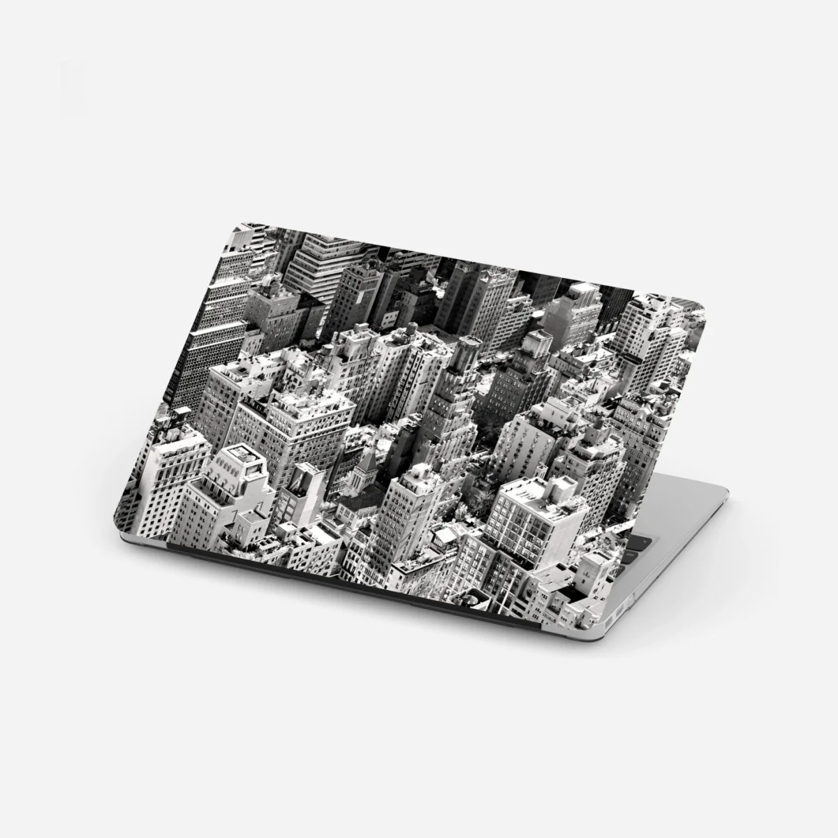 Adesivo per laptop panorama aereo di Manhattan in bianco e nero • Wallissimo® Adesivo per laptop panorama aereo di Manhattan in bianco e nero • Wallissimo®