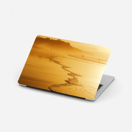 Adesivo per laptop tramonto dorato a Sopelana • Wallissimo®