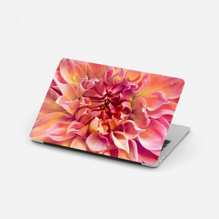 Adesivo per laptop dettaglio floreale nei toni rosa e gialli • Wallissimo®