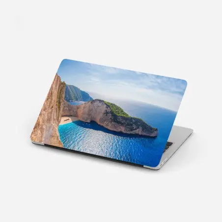 Adesivo per laptop panorama della baia di Navagio, Zakynthos • Wallissimo®