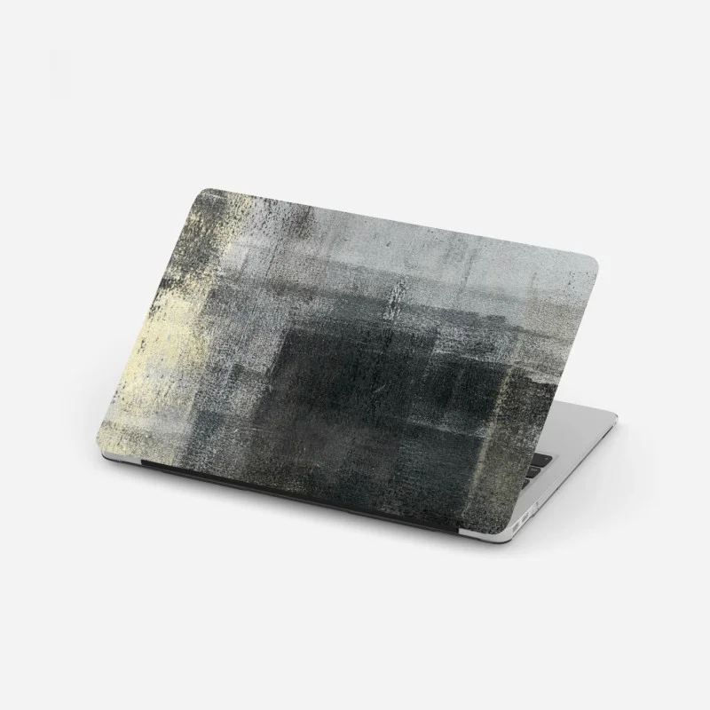 Adesivo per laptop composizione astratta materica in toni grigi