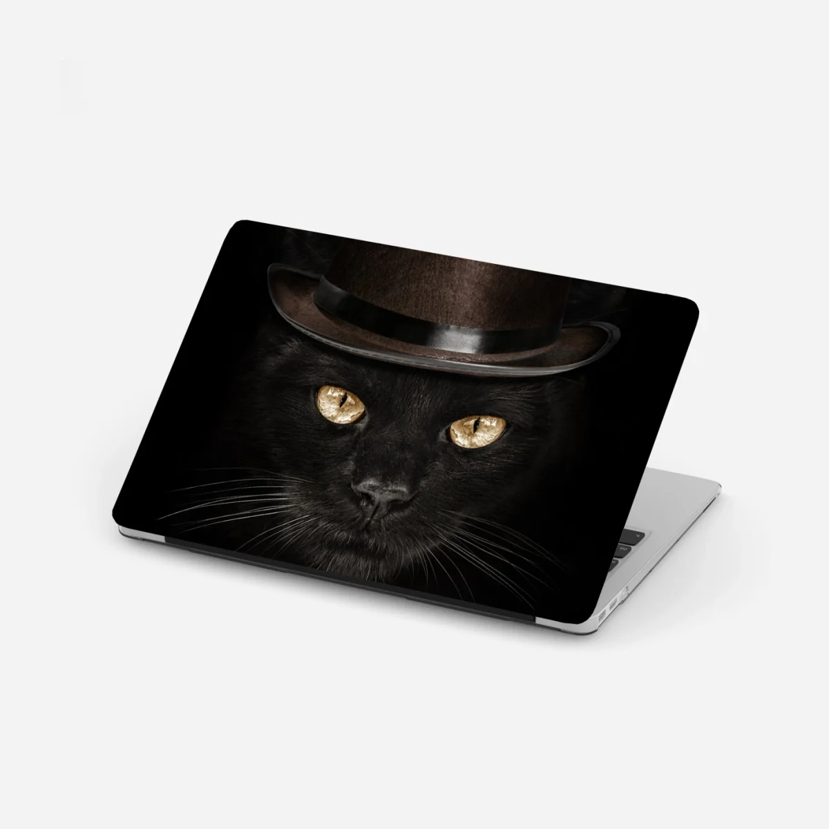 Adesivo per laptop gatto elegante con cappello a cilindro e papillon • Wallissimo® Adesivo per laptop gatto elegante con cappello a cilindro e papillon • Wallissimo®